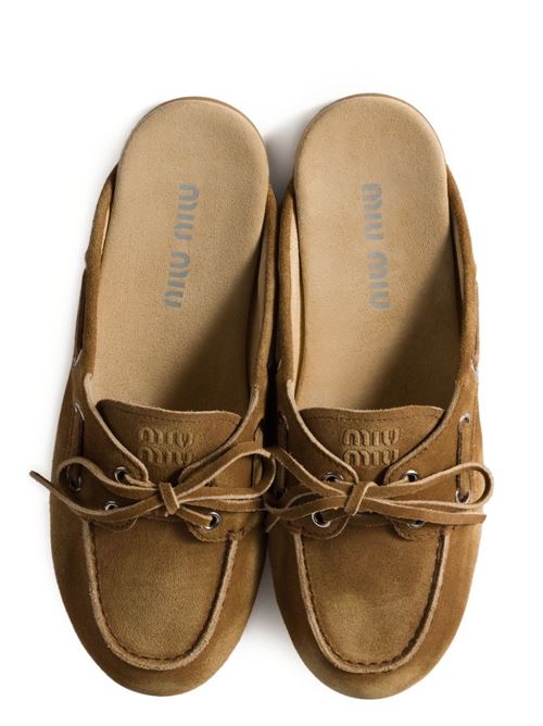 flat mule in faded suede MIU MIU | 5D455EF-005Z5OF0401